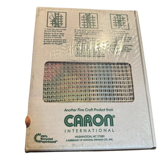 Vtg Caron WonderArt POT OF PANSIES Latch Hook Kit #4294  20" x 27" Flower Rug NI - Picture 8 of 12